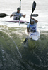 Team of Slovenia with Jure Meglic, Dejan Kralj and Peter Kauzer during final run of men K-1 team race of ICF Canoe Slalom World Championships 2010, which was held in Tacen, Slovenia, on Sunday, 12th of September 2010.
