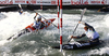Winning team of Germany with Alexander Grimm, Fabian Doerfler and Hannes Aigner during final run of men K-1 team race of ICF Canoe Slalom World Championships 2010, which was held in Tacen, Slovenia, on Sunday, 12th of September 2010.
