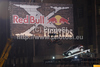 A Competitor in action during the London stage of The Red Bull X-Fighters freestyle Motorcycle Cross Tournament held at Battersea Power Station, Battersea, London, England.

