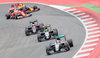 British Formula One driver Lewis Hamilton of Mercedes AMG F1 German Formula One driver Nico Huelkenberg of Sahara Force India F1 Team British Formula One driver Jenson Button of McLaren-Honda during the Race for the Austrian Formula One Grand Prix at the Red Bull Ring in Spielberg, Austria on 2016/07/03.
