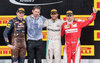 Podium f.l. 2nd placed Dutch Formula One driver Max Verstappen of Red Bull Racing Chief Strategist of AMG Mercedes Team James Vowles Race winner British Formula One driver Lewis Hamilton of Mercedes AMG F1 3rd placed Finnish Formula One driver Kimi Raeikkoenen of Scuderia Ferrari during the Race for the Austrian Formula One Grand Prix at the Red Bull Ring in Spielberg, Austria on 2016/07/03.
