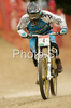 Third placed Emmeline Ragot of France  during women final run of first Downhill MTB World Cup  2008. First women race of UCI Nissan Mountain Bike World Cup 2008 was held in Maribor, Slovenia, on 11th of May 2008.
