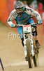 Third placed Emmeline Ragot of France  during women final run of first Downhill MTB World Cup  2008. First women race of UCI Nissan Mountain Bike World Cup 2008 was held in Maribor, Slovenia, on 11th of May 2008.
