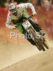 Fabien Pedemanaud of France during men final run of first Downhill MTB World Cup  2008. First men race of UCI Nissan Mountain Bike World Cup 2008 was held in Maribor, Slovenia, on 11th of May 2008.
