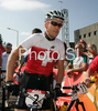 Christoph Sauser of Switzerland before start of men UCI Mountain bike Marathon World Championships race in Graz - Stattegg, Austria. 104km long men race was held in Graz - Stattegg, Austria, on 23rd of August 2009.
