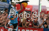 Winner Roel Paulissen of Belgium celebrates his victory in men UCI Mountain bike Marathon World Championships race in Graz - Stattegg, Austria. 104km long men race was held in Graz - Stattegg, Austria, on 23rd of August 2009.
