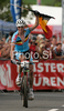 Winner Roel Paulissen of Belgium celebrates his victory in men UCI Mountain bike Marathon World Championships race in Graz - Stattegg, Austria. 104km long men race was held in Graz - Stattegg, Austria, on 23rd of August 2009.
