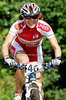 Kristine Noergaard of Denmark riding during women UCI Mountain bike Marathon World Championships race in Graz - Stattegg, Austria. 84km long race was held in Graz - Stattegg, Austria, on 23rd of August 2009.
