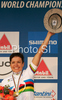 Winner Sabine Spitz of Germany celebrate her medal won in women UCI Mountain bike Marathon World Championships race in Graz - Stattegg, Austria. 84km long race was held in Graz - Stattegg, Austria, on 23rd of August 2009.
