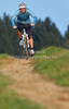 Mountain biker riding his bike through fields near his home city of Kranj, Slovenia, on late autumn afternoon of Sunday, 10th of October 2010.
