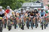 Women start during Womens Cross Country Race of UCI Mountainbike Worldcup at the Bullentaele in Albstadt, Germany on 2014/06/01.
