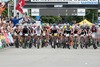 Men start during Mens Cross Country Race of UCI Mountainbike Worldcup at the Bullentaele in Albstadt, Germany on 2014/06/01.
