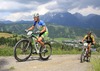 Alexey Medvedev, RUS (#15, Fulldynamix) and Hans Becking, NED (#3, Brentjens mtb racing team) during 16. Int. Alpentour Trophy at Stage 1, Austria on 2014/06/12. 
