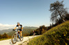 Mountain bikers during Loka MTB Marathon 2014 which was held on hills around Skofja Loka, Slovenia, on Saturday, 4th of October 2014.
