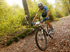 Mountain bikers during Loka MTB Marathon 2014 which was held on hills around Skofja Loka, Slovenia, on Saturday, 4th of October 2014.
