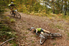 Mountain bikers during Loka MTB Marathon 2014 which was held on hills around Skofja Loka, Slovenia, on Saturday, 4th of October 2014.
