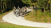 Mountain bikers during Loka MTB Marathon 2014 which was held on hills around Skofja Loka, Slovenia, on Saturday, 4th of October 2014.
