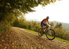 Mountain bikers during Loka MTB Marathon 2014 which was held on hills around Skofja Loka, Slovenia, on Saturday, 4th of October 2014.
