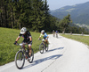 Mountain bikers during the Loka MTB marathon 2015. Loka MTB marathon took place on Saturday, 12th of September 2015 in hills above village Zminec near Skofja Loka, Slovenia.
