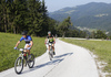 Mountain bikers during the Loka MTB marathon 2015. Loka MTB marathon took place on Saturday, 12th of September 2015 in hills above village Zminec near Skofja Loka, Slovenia.
