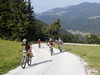 Mountain bikers during the Loka MTB marathon 2015. Loka MTB marathon took place on Saturday, 12th of September 2015 in hills above village Zminec near Skofja Loka, Slovenia.
