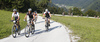 Mountain bikers during the Loka MTB marathon 2015. Loka MTB marathon took place on Saturday, 12th of September 2015 in hills above village Zminec near Skofja Loka, Slovenia.
