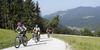 Mountain bikers during the Loka MTB marathon 2015. Loka MTB marathon took place on Saturday, 12th of September 2015 in hills above village Zminec near Skofja Loka, Slovenia.
