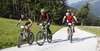 Mountain bikers during the Loka MTB marathon 2015. Loka MTB marathon took place on Saturday, 12th of September 2015 in hills above village Zminec near Skofja Loka, Slovenia.
