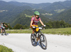 Mountain bikers during the Loka MTB marathon 2015. Loka MTB marathon took place on Saturday, 12th of September 2015 in hills above village Zminec near Skofja Loka, Slovenia.
