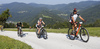 Mountain bikers during the Loka MTB marathon 2015. Loka MTB marathon took place on Saturday, 12th of September 2015 in hills above village Zminec near Skofja Loka, Slovenia.
