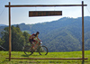 Mountain bikers during the Loka MTB marathon 2015. Loka MTB marathon took place on Saturday, 12th of September 2015 in hills above village Zminec near Skofja Loka, Slovenia.

