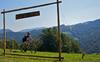 Mountain bikers during the Loka MTB marathon 2015. Loka MTB marathon took place on Saturday, 12th of September 2015 in hills above village Zminec near Skofja Loka, Slovenia.
