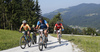 Mountain bikers during the Loka MTB marathon 2015. Loka MTB marathon took place on Saturday, 12th of September 2015 in hills above village Zminec near Skofja Loka, Slovenia.
