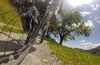 Mountain bikers enjoying sunny Saturday morning in hills above Skofja Loka, Slovenia, on Saturday, 18th of June 2016.
