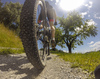 Mountain bikers enjoying sunny Saturday morning in hills above Skofja Loka, Slovenia, on Saturday, 18th of June 2016.
