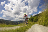 Mountain bikers enjoying sunny Saturday morning in hills above Skofja Loka, Slovenia, on Saturday, 18th of June 2016.
