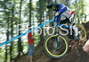 Fanny Lombard of France riding during final run of Mountain Bike Downhill European Championships in Kranjska Gora, Slovenia. MTB Downhill European Championships was held on Sunday, 14th of June 2009 in Kranjska Gora, Slovenia.
