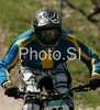 Herman Olund of Sweden riding during final run of Mountain Bike Downhill European Championships in Kranjska Gora, Slovenia. MTB Downhill European Championships was held on Sunday, 14th of June 2009 in Kranjska Gora, Slovenia.
