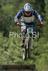 Joris Bigoni of France riding during final run of Mountain Bike Downhill European Championships in Kranjska Gora, Slovenia. MTB Downhill European Championships was held on Sunday, 14th of June 2009 in Kranjska Gora, Slovenia.

