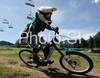 Seventh placed Robin Wallner of Sweden riding during final run of Mountain Bike Downhill European Championships in Kranjska Gora, Slovenia. MTB Downhill European Championships was held on Sunday, 14th of June 2009 in Kranjska Gora, Slovenia.
