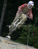 Michal Marosi of Czech riding during Mountain Bike UCI World cup Four cross finals. Four cross finals of Mountain Bike UCI World cup were held on Saturday, 15th of May 2010 in Maribor, Slovenia.
