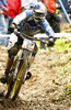 Matti Lehikoinen of Finland riding during men Mountain Bike UCI World cup downhill race. Downhill race of Mountain Bike UCI World cup was held on Sunday, 16th of May 2010 in Maribor, Slovenia.
