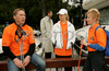 Aki Karihtala of International Nordic walking association INWA (L) in discussion with Mrs. Leena Jeroncic from Finnish Embassy (R) during Day of Nordic Walking. Nordic Walking association of Slovenia and Tourist board of Bled, with support of Finnish Embassy in Slovenia, organized with Day of Nordic Walking in Bled, Slovenia. Slovenian president, Mr. Danilo Turk also keen nordic walker, also joined nordic walkers group during walk around Bled lake. Day of Nordic walking was organized in Bled, Slovenia on 14th of June 2008.
