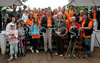 Slovenian president, Mr. Danilo Turk (M), Finnish Ambassador in Slovenia, and Mrs. Birgitta Stenius-Mladenov (R) after nordic walking with nordic walking instructors and participants of Day of Nordic Walking. Nordic Walking association of Slovenia and Tourist board of Bled, with support of Finnish Embassy in Slovenia, organized with Day of Nordic Walking in Bled, Slovenia. Slovenian president, Mr. Danilo Turk also keen nordic walker, also joined nordic walkers group during walk around Bled lake. Day of Nordic walking was organized in Bled, Slovenia on 14th of June 2008.
