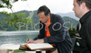 Slovenian president Mr. Danilo Turk signing book in Vila Presern, after nordic walking. Nordic Walking association of Slovenia and Tourist board of Bled, with support of Finnish Embassy in Slovenia, organized with Day of Nordic Walking in Bled, Slovenia. Slovenian president, Mr. Danilo Turk also keen nordic walker, also joined nordic walkers group during walk around Bled lake. Day of Nordic walking was organized in Bled, Slovenia on 14th of June 2008.
