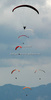 Paragliders in the air after start of first race of Nordic Open 2009 in Preddvor, Slovenia. First race of Nordic Open 2009 was had start on Krvavec, Slovenia, and was held on 5th of July 2009.
