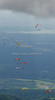Paragliders in the air after start of first race of Nordic Open 2009 in Preddvor, Slovenia. First successful race of Nordic Open 2009 was had start on Krvavec, Slovenia, and was held on 9th of July 2009.
