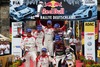 Third placed HIRVONEN Mikko/ LEHTINEN Jarmo (CITROEN TOTAL ABU DHABI WRT), winners Daniel SORDO / Carlos DEL BARRIO (CITROEN TOTAL ABU DHABI WRT) and second placed NEUVILLE Thierry / GILSOUL Nicolas (QATAR WORLD RALLY TEAM) celebrate their success in the FIA WRC Rallye of Germany, Panzerplatte in Baumholder, Germany on 2013/08/25.

