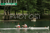 Iztok Cop and Luka Spik of Slovenia winning double scull race of 53rd International Bled rowing regata. Bled rowing regata was held in Bled, Slovenia on 14th of June 2008.
