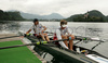 Winners of double scull race, Iztok Cop (R) and Luka Spik of Slovenia (L) after their victory in double scull race of 53rd International Bled rowing regata. Bled rowing regata was held in Bled, Slovenia on 14th of June 2008.
